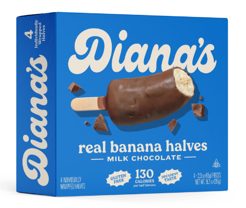 Diana's Naturally Gluten Free Milk Chocolate Frozen Fresh Fruit Bananas