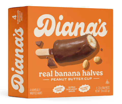 Diana's Naturally Gluten Free Peanut Butter and Milk Chocolate Frozen Fresh Fruit Bananas
