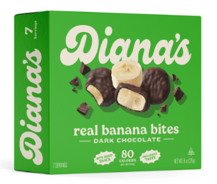Diana's Naturally Gluten Free Dark Chocolate Frozen Fresh Fruit Bananas Bites